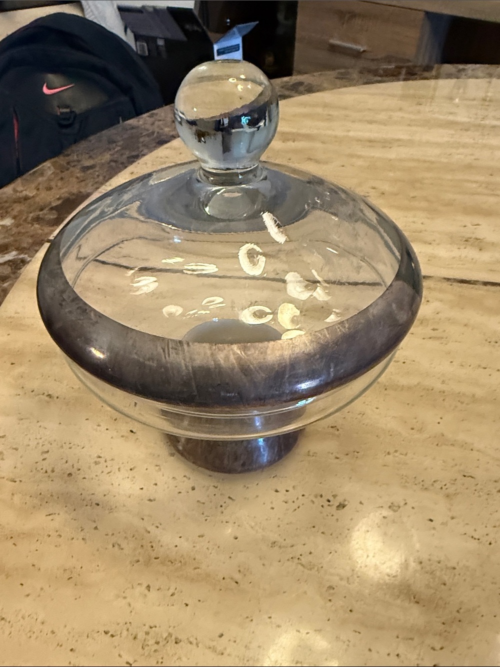 Clear Glass Centerpiece Bowl with Raised Center